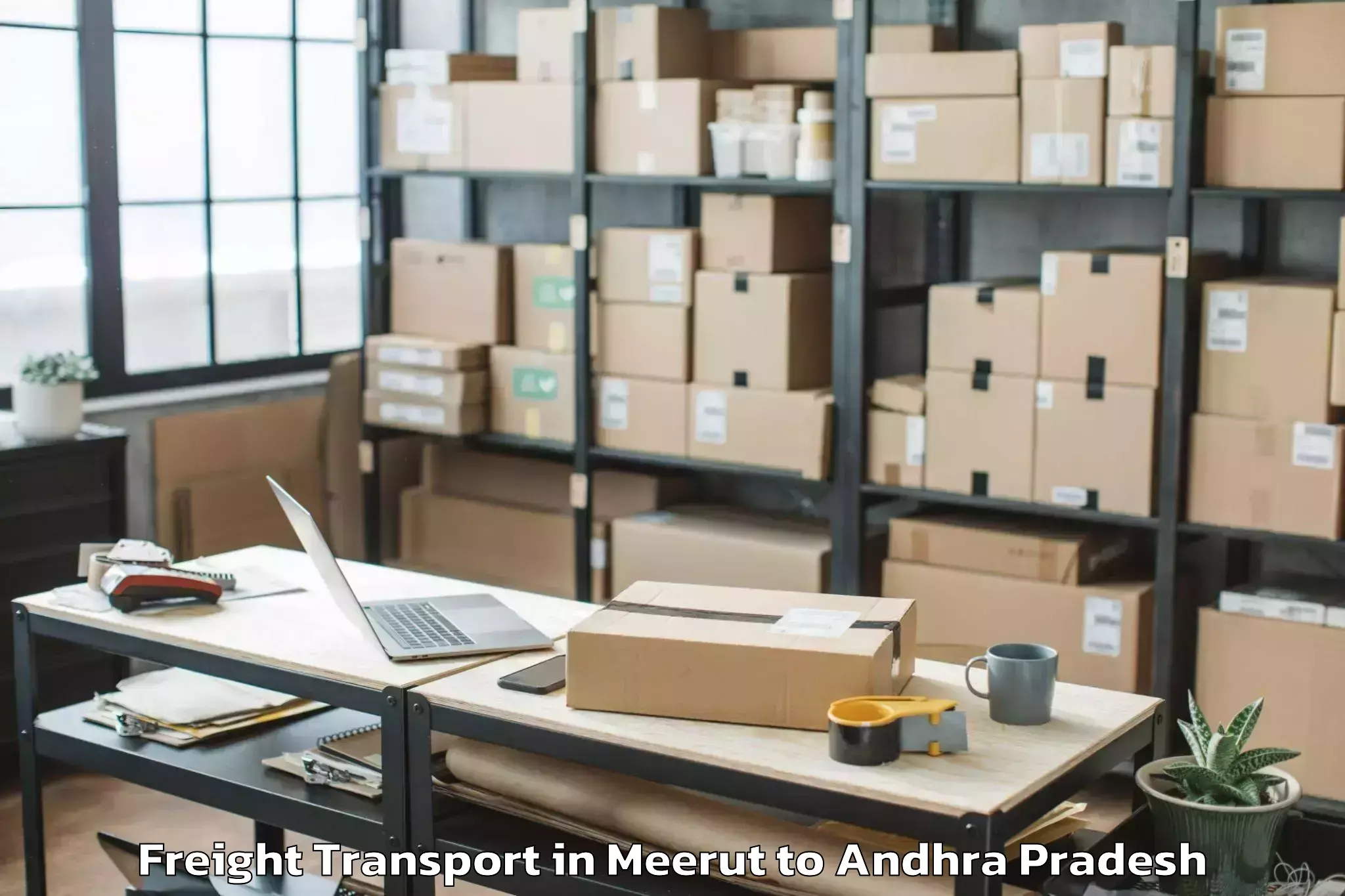 Trusted Meerut to Konthamuru Freight Transport